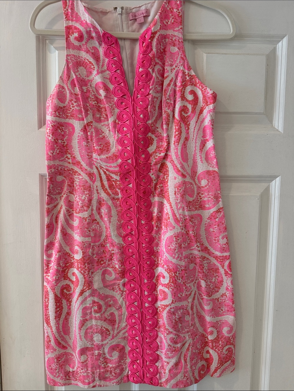 Lilly Pulitzer Pink & White Sleeveless Shift Dress